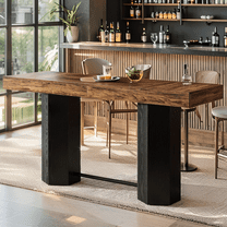 Tribesigns Industrial Bar Table, 70.9" Long Counter Height Pub Table with Sturdy Base, for Kitchen Dining Room