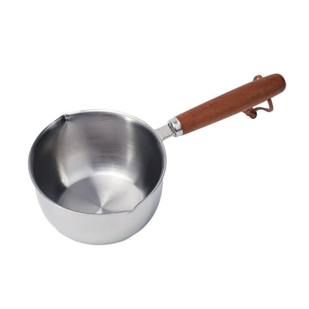 

Mlless 1Pc Silver 300ml Stainless Steel Hot Oil Pan Hot Sauce Pot Cooking Butter Melting Pot