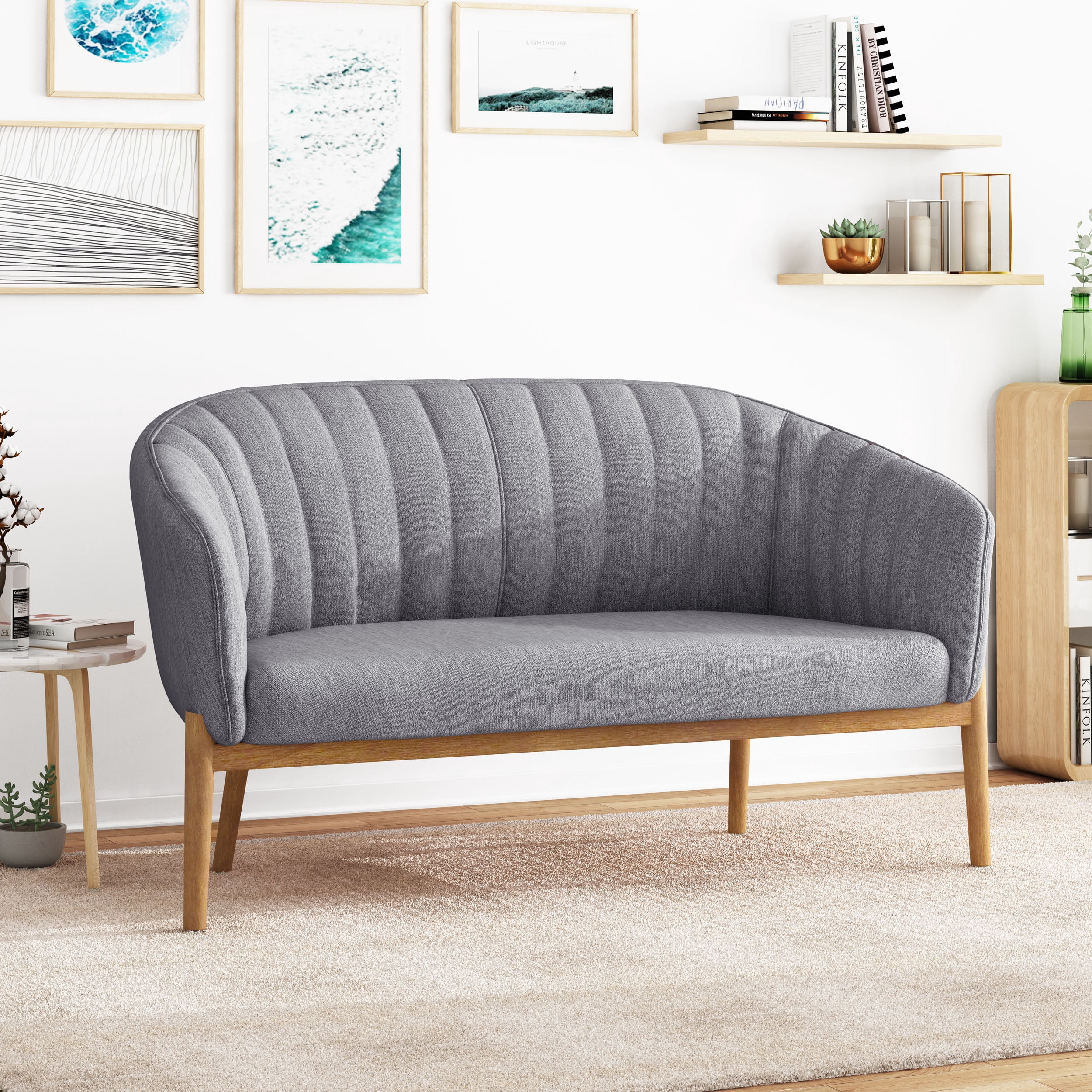 Noble House Nickolas Loveseat, Charcoal
