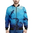 thumbnail image 5 of Chaqueta con estampado de tiburón divertido para hombre, con estampado 3D de animales, mangas largas, para primavera y otoño, chaquetas de gran tamaño con cremallera, abrigo, ropa de calle, 5 of 5