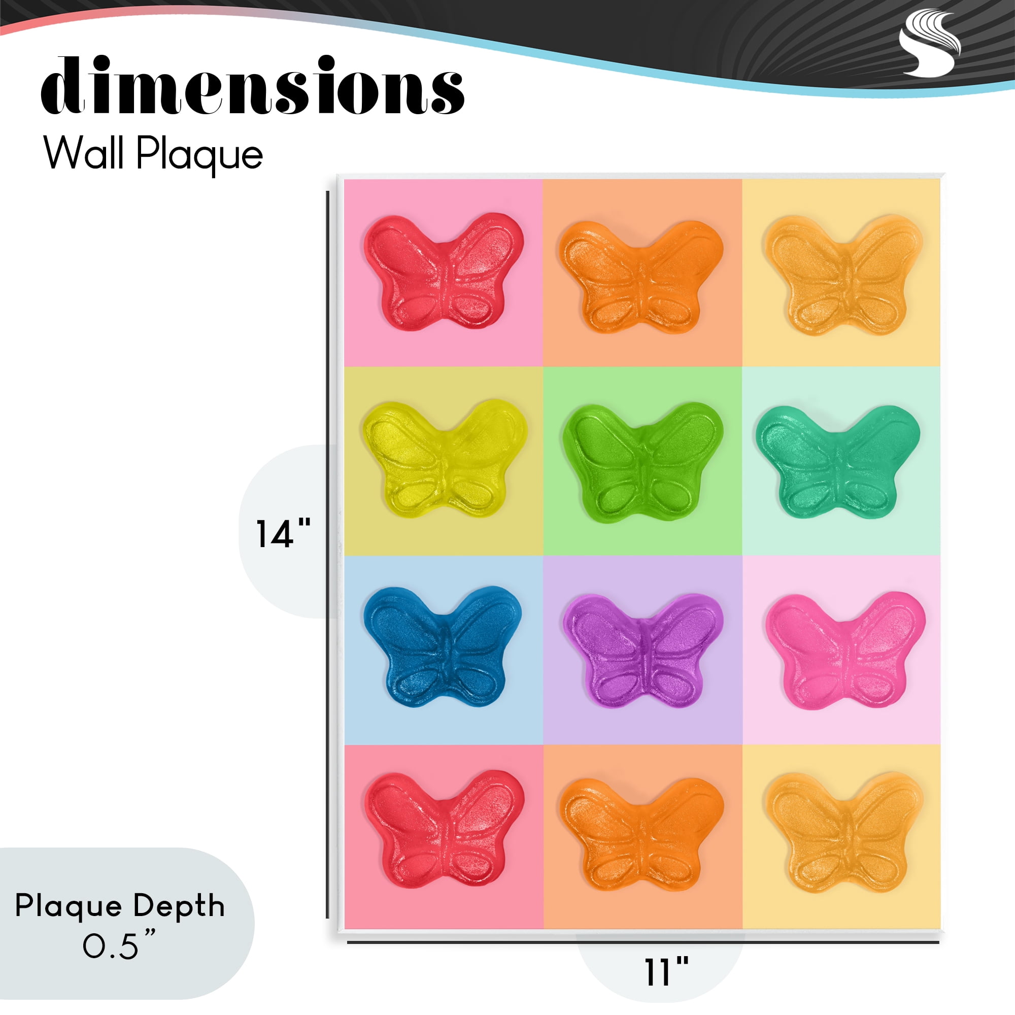 Stupell Industries Colorful Butterflies Candy Wall Plaque Art, design by LISH Creative