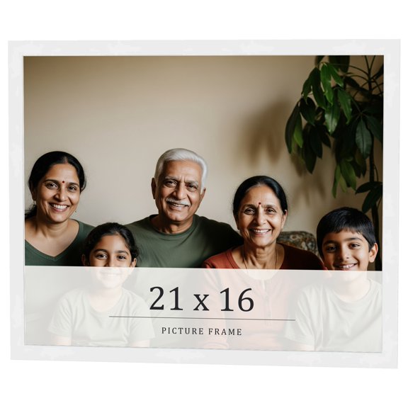 21x16 Frame White Real Wood Picture Frame Width 0.75 inches | Interior Frame Depth 0.5 inches |