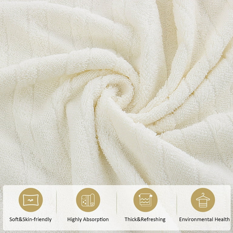 Jacquotha 100% Cotton Bath Towels Set of 2, Highly Absorbent Towels for  Bathroom, Hotel, Spa, Large Bathroom Towels Striped 55 x 27.5 Inches