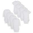thumbnail image 3 of 8-Pack Baby Neutral White Bodysuits Short Sleeve and Long Sleeve, 3 of 7