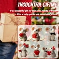 thumbnail image 4 of Valentine's Day Decorative Felt Mouse Figurine for Romantic Holiday and Gifting, 4 of 9