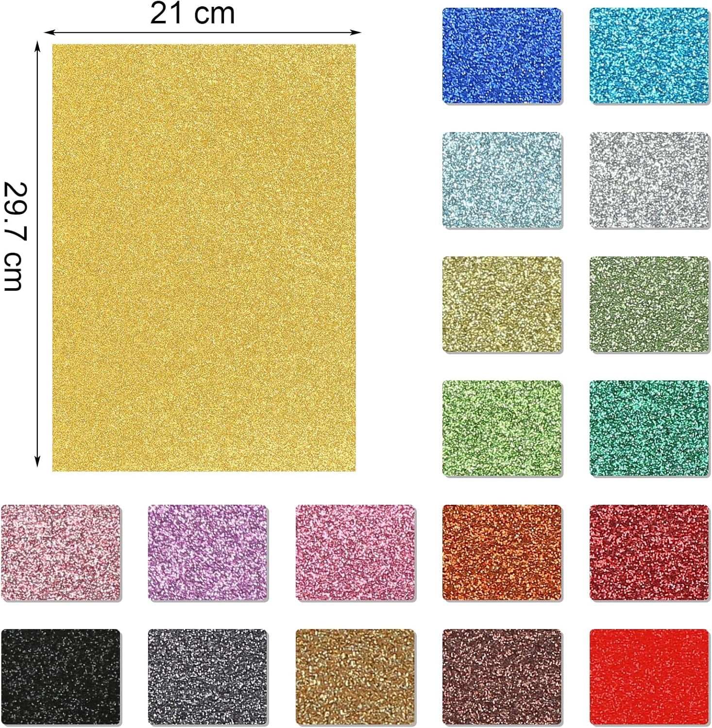 Self-Adhesive Glitter Sheets for Creative Joy, Scrapbook DIY Projects Made Easy with Multicolor Glittery Craft Paper, Sparkling Paper for Unforgettable Gift Box Wrapping (A4, 20
