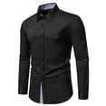 thumbnail image 2 of Eagokdc Man Fashion Shirts Casual Button Down Long Sleeves Collar Work Tall Blouse Shirt Size S-2XL, 2 of 9