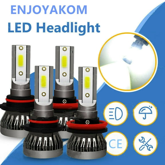 4x LED Headlight Bulbs 9005 H11 For Peterbilt 389 2008-2022 Hi/Lo Beam Bulbs 6000K