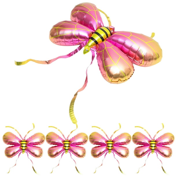 KAKOWELY 5 globos de abeja de aluminio con alas grandes, globos decorativos para fiesta.