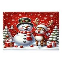 Noothes Christmas Placemats , 12x18 Inch Heat Resistant Table Mats for Winter Holiday Dining, Machine Washable Linen Placemats for Festive Home Decor and Family Gatherings