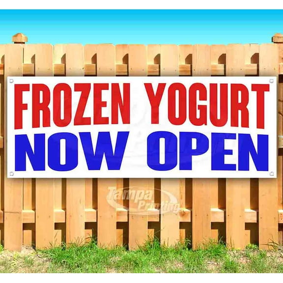 Frozen Yogurt Now Open 13 oz Vinyl Banner With Metal Grommets