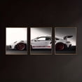 thumbnail image 3 of [Sleek Car Posters] 3pcs Frameless Canvas Car Posters | 12x16" Sleek White & Red Automotive Wall Art with German "SPEED" Design - Perfect for Youngsters' Rooms, Home Offices, Nurseries, and Modern L, 3 of 4