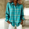 thumbnail image 2 of Luivaraty Womens Flannel Plaid Shirts Long Sleeve Blouse Soft Fashion Casual Button Down Lapel Outwear Tops,S-2XL, 2 of 6