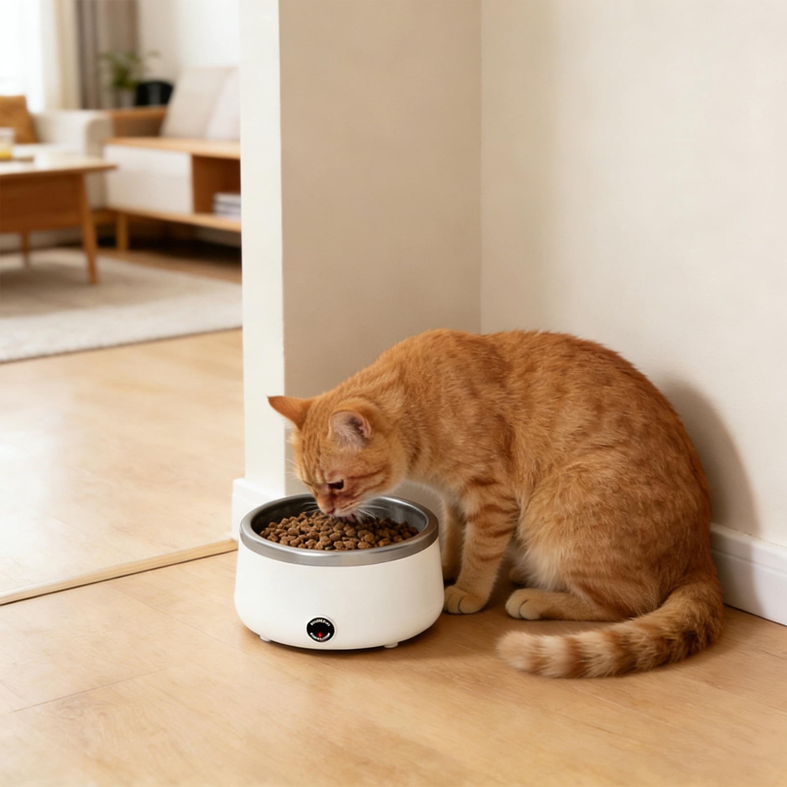 Nilvkv 3-in-1 Pet Yogurt Maker Adjustable Temperature Water Dispenser Food Warmer with Stainless Steel Bowl 16x16x16CM