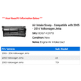 thumbnail image 2 of Air Intake Scoop - Compatible with 2005 - 2016 Volkswagen Jetta 2006 2007 2008 2009 2010 2011 2012 2013 2014 2015, 2 of 2