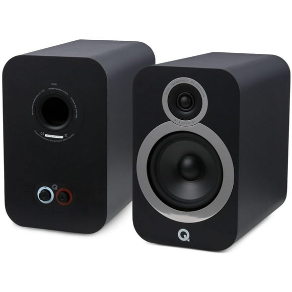 Q Acoustics 3030i - Par de altavoces de estantería de color negro carbón, tipo caja de reflejo de 2