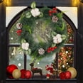 thumbnail image 5 of RKSTN Offres de Noël Couronne de Fleurs Porte d'Entrée Frappe de Noël Intérieur et Extérieur Frappe d'Hiver avec Cotons Fruits Rouges Pommes de Pin Décorations de Noël, 5 of 5