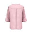 thumbnail image 5 of Women Shirts Neck Embroidered Short Sleeve Casual Blouse Top Holiday Gathering Daily Casual Outfit, 5 of 6