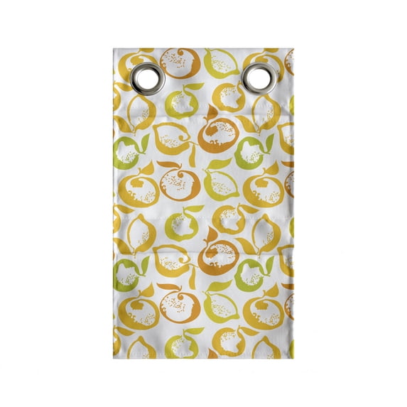 Citrus Hanging Pocket Organizer, Fruity Motifs of Lemons and Oranges on a Plain Backdrop, Printed Polyester Storage Bag with Pockets, 9" x 16", Yellow Green Multicolor