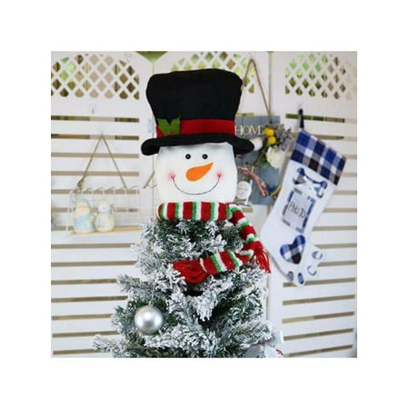 EWAVINC Christmas Tree Topper Snowman Santa Reindeer Felt Christmas Tree Hat Xmas
