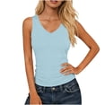 thumbnail image 2 of Tank Tops for Women Summer Casual Camisole Tops Women Casual Round Neck Solid Color Pullover Fitness Sports Sleeveless T Shirt Blouse Top Mint Green M, 2 of 8