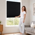 thumbnail image 4 of ShaoXinWan No Drill Self Adhesive Pleated Window Shades, Cut To Size Semi Light Block Fabric Blinds, Temporary Punch Free Decor Accessory For Bedroom, Kitchen And Bathroom Windows, 4 of 8