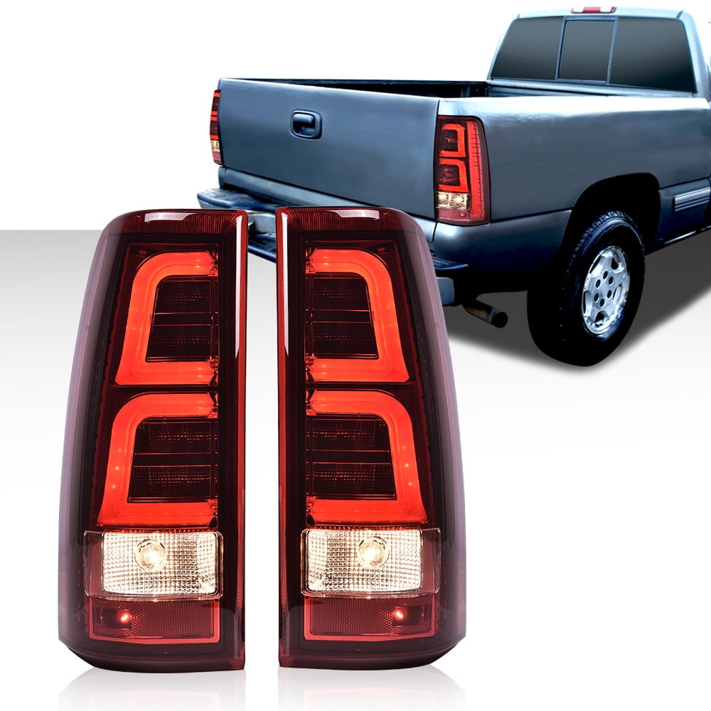 LED Tail Lights – 2003-2006 Chevy Silverado – Chrome Housing Red Lens