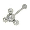 thumbnail image 1 of Barbell Tongue Ring Jeweled Flower Design, 1 of 7