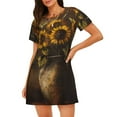 thumbnail image 1 of Lukts Bouquet de Tournesols Rustiques pour Femmes, Chemise de Nuit Ample à Manches Courtes, Pyjamas d'Été à Col Rond, Chemise de Nuit Vêtements de Maison, 1 of 6