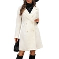 thumbnail image 2 of Gabardina de Moda para Mujer, de Larga, Solapa, Doble Botonadura, Gruesa, Corte A, Estilo Gabardina Beige L, 2 of 10