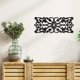 thumbnail image 5 of Decoración de pared de metal floral, arte de pared de metal negro, escultura de pared colgante de flor de hierro rectangular hueca rústica, decoración de pared de mandala, 5 of 9