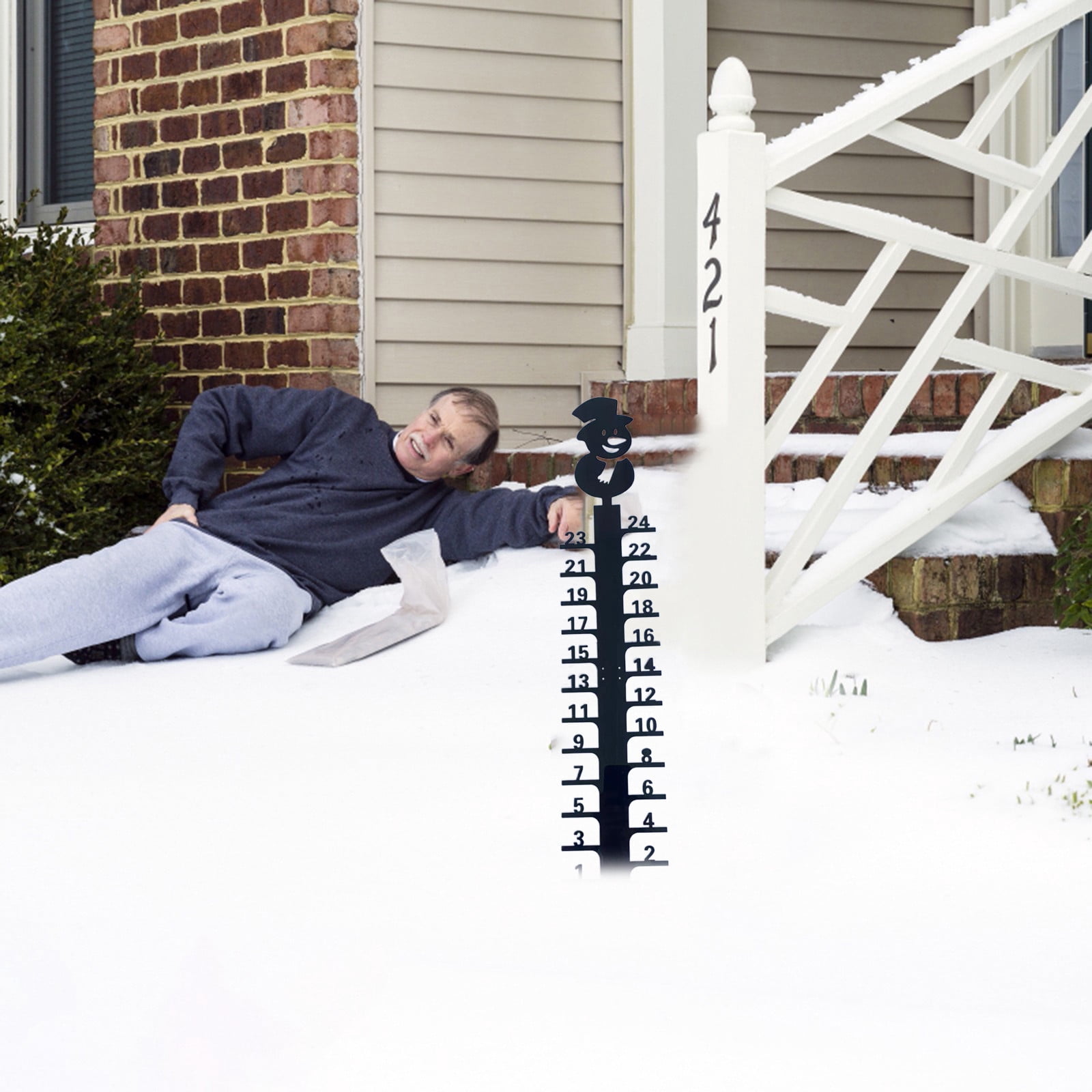 Clearance Sale!Instrument Snow Measuring Outdoor Snow Snow Snowflake Ornaments Measuring Ruler Instrument Metal Garden Measuring Snowmobile Home Decor, Measuring Ruler