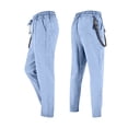 thumbnail image 6 of Mifsaly Linen Pants Men Baggy Wide Leg Summer Casual Pant Button Front Lightweight Breathable Office Work Lounge Trousers with Pockets S, 6 of 9