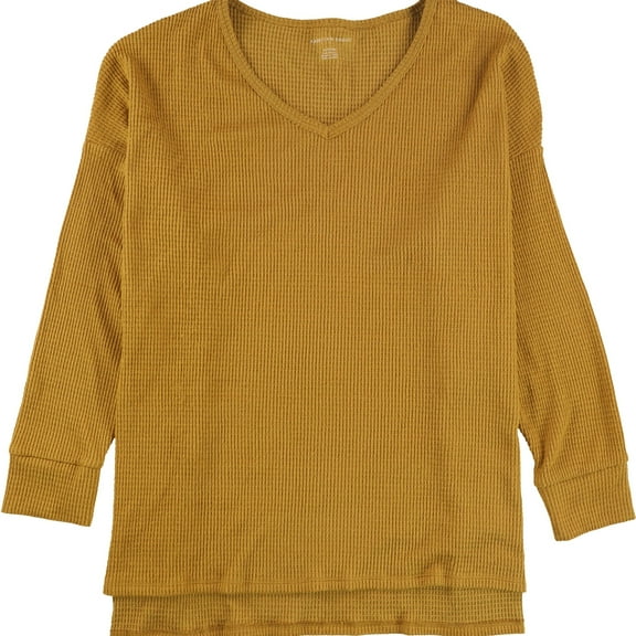 American Eagle Womens Solid Pullover Blouse, Yellow, Large