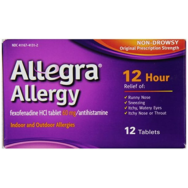 Allegra Adult 24 Hour Allergy Relief, 12 Tablets Each