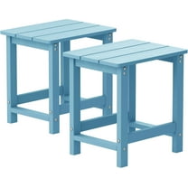 MXIMU Outside Adirondack Side Table, Weather Resistant Square Outdoor Side Tables Set of 2, Outdoor End Table for Backyard Pool Indoor Companion Front Porch, Blue