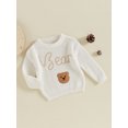 thumbnail image 3 of Suealasg Toddler Baby Girl Boy Knit Sweater Round Neck Long Sleeve Letter Bear Embroidery Knitwear Pullover Sweatshirt Fall Winter Clothes, 3 of 7