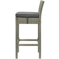 thumbnail image 3 of Modern Contemporary Urban Design Outdoor Patio Balcony Garden Furniture Bar Side Stool Chair, Rattan Wicker, Dark Grey Gray, 3 of 3