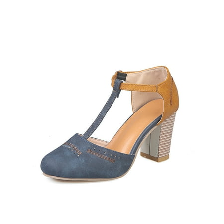 

UKAP Womens Block Heel Sandal Party Dress Pumps Open Toe Summer Shoes