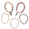 thumbnail image 3 of 1Pc Coloré Bohème Style National Bracelet Multi-Couche Élastique Riz Perles Chaîne de Main (Café), 3 of 8