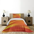 thumbnail image 3 of Ambesonne Orange Quilted Coverlet 2 Pcs, Abstract Digital Waves, Twin Size, Burnt Orange, 3 of 5