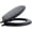 Black, variant on Achim Home Furnishings Fantasia 17 Inch Standard Round Soft Foam Padded Vinyl Toilet Seat for Ultimate Comfort and Warmth, Black, Standard Round