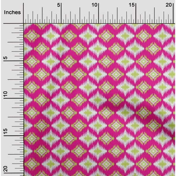 oneOone Polyester Lycra Fabric Geometric Ikat Print Fabric By The Yard 56 Inch Wide