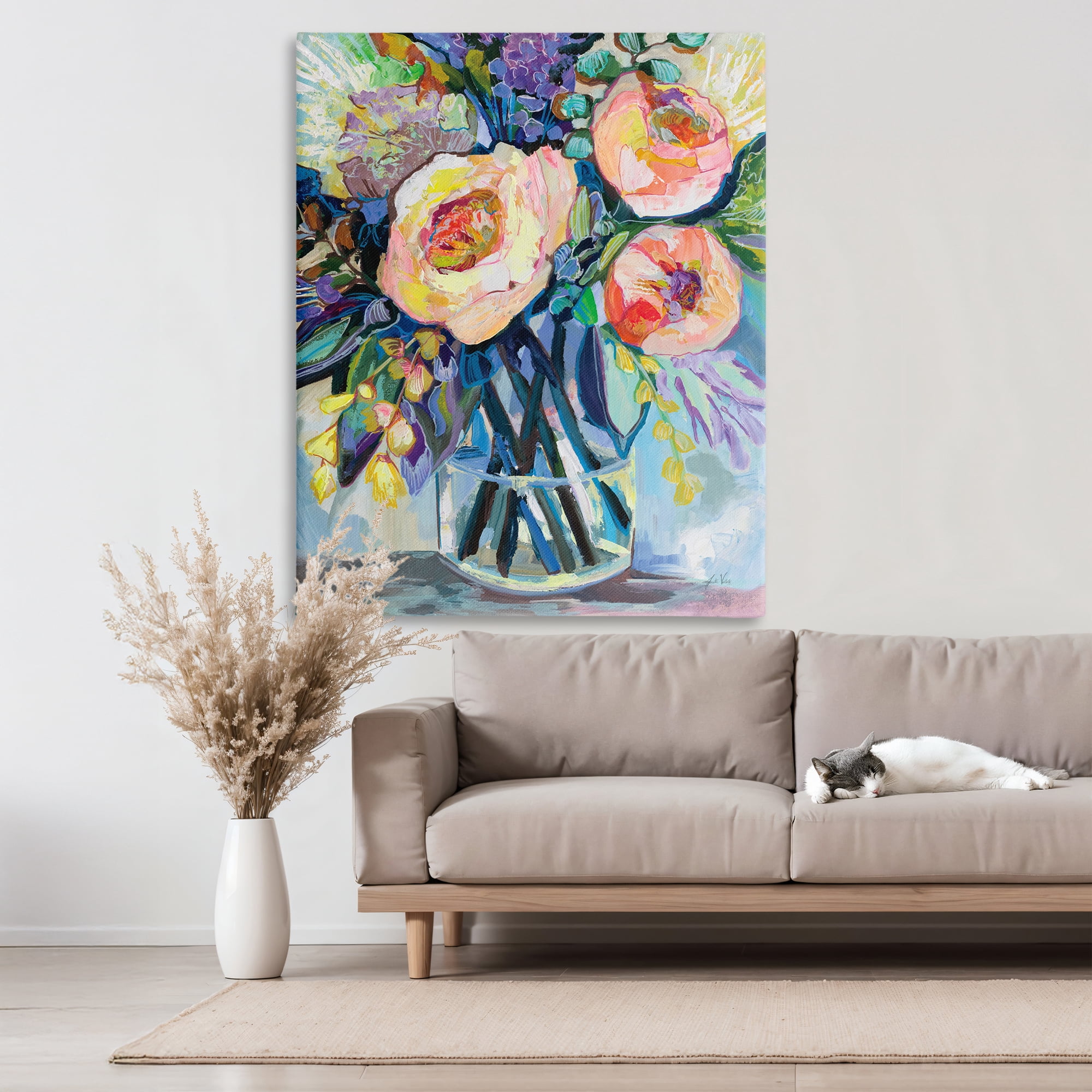 Stupell Industries Enraptured Blossoms Bouquet Canvas Wall Art design by Jeanette Vertentes, 48 x 36