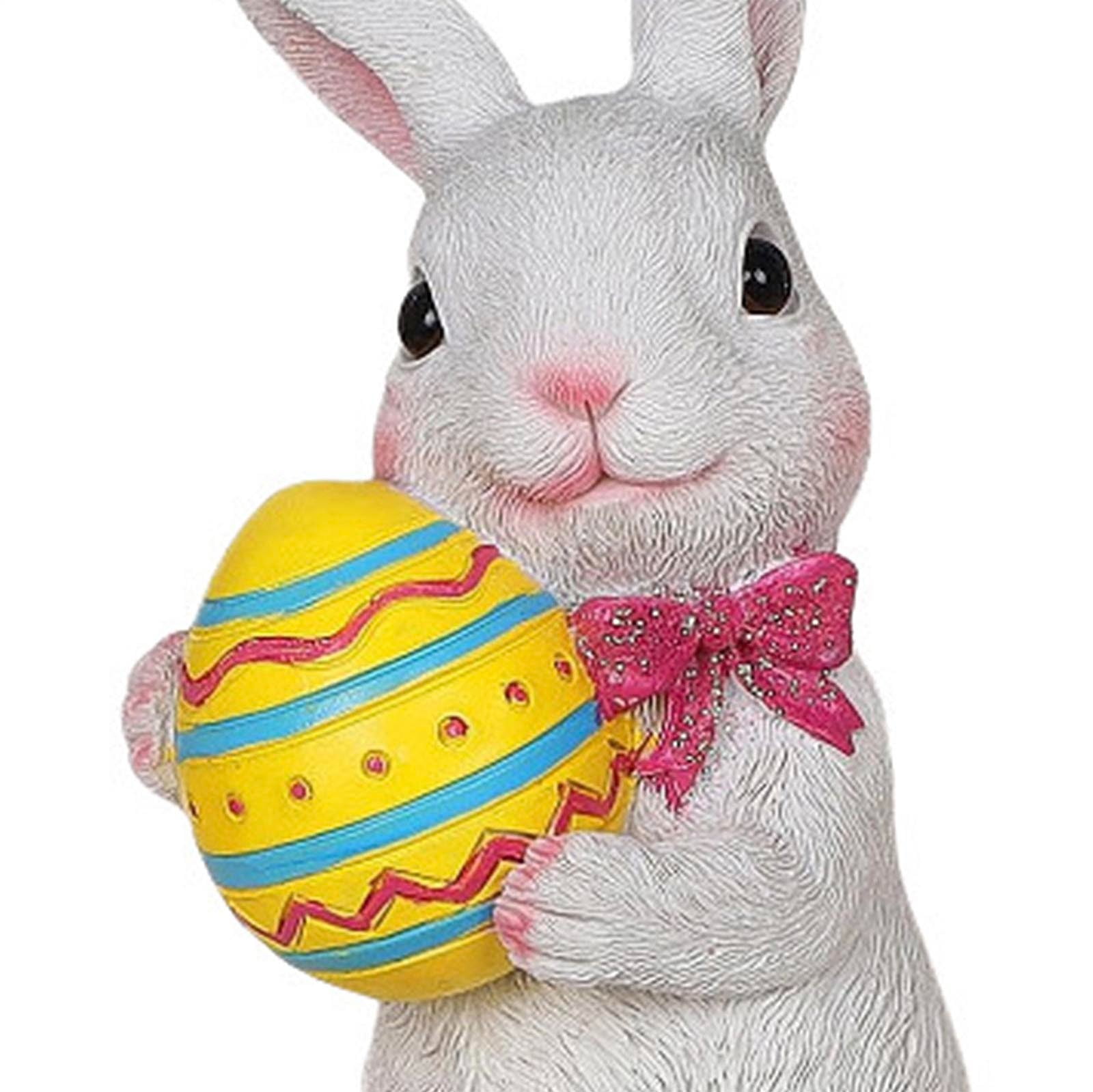 Bunny Campfire Flickering Nightlight, Rabbit Night Light Plug into Wall Easter Night Light with Switch Bunny Decor Easter Home Decorations(Gnome)