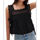 thumbnail image 1 of Camiseta Sin Mangas de Encaje Y2K para Mujer, con Abertura Lateral y Lazo, con Volantes Transparentes, Ideal para Salir de Verano Negro S, 1 of 8
