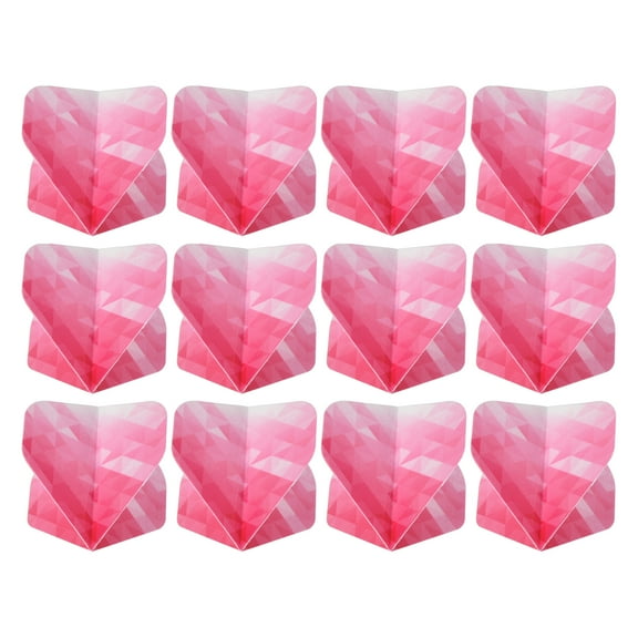 Uxcell Dart Flights, 12 Pack PET Standard Darts Accessories Geometric Style, Pink, White