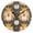 Black, variant on Lions Wearing Crowns Stars Round Wall Clock Silent Analog Battery Operated Black Pointer Home Decor 9.84" Diameter