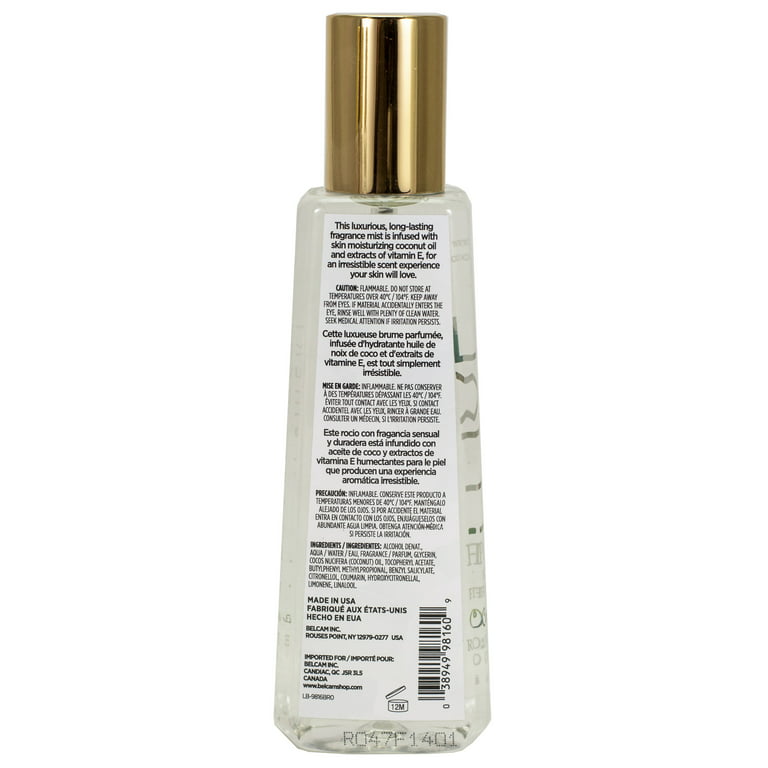 Luxe Perfumery Pura Vida Coconut Mimosa Body Spray for Women, 8 Oz