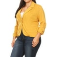 thumbnail image 3 of Women's Plus Size Basic Casual Button Solid Outerwear Jacket Blazer, 3 of 5